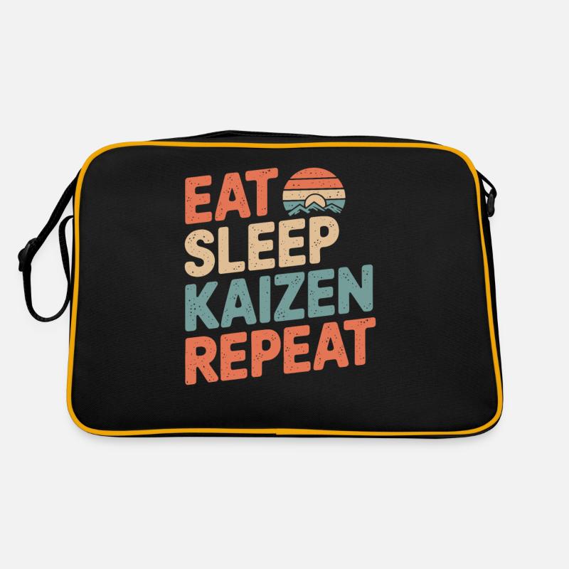 Eat Sleep Kaizen Improvement Repeat Retro Bag
