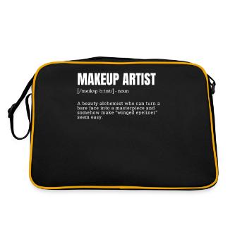 Definition of Makeup Artist on T-Shirts - Retro Tasche - Schwarz/Gold - Hinten