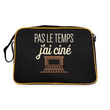 Pas Le Temps J'ai Ciné Phrase Amusante Geek - Sac Retro - noir/or - Dos
