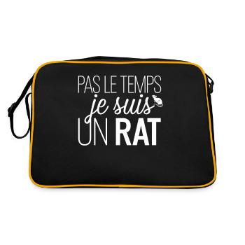 Pas Le Temps Je Suis Un Rat - Sac Retro - noir/or - Dos