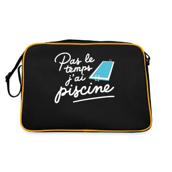 Keine Zeit Ich habe Schwimmen Humor Schwimmen - Retro Tasche - Schwarz/Gold - Hinten