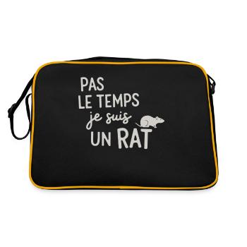 Pas Le Temps Je Suis Un Rat - Sac Retro - noir/or - Dos
