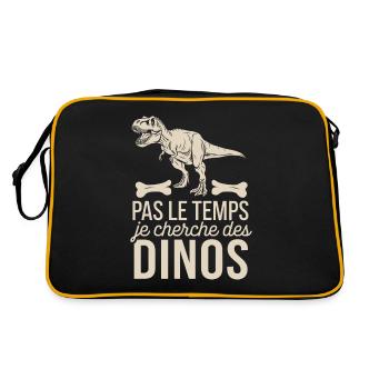 Pas Le Temps Je Cherche Des Dinos - Sac Retro - noir/or - Dos