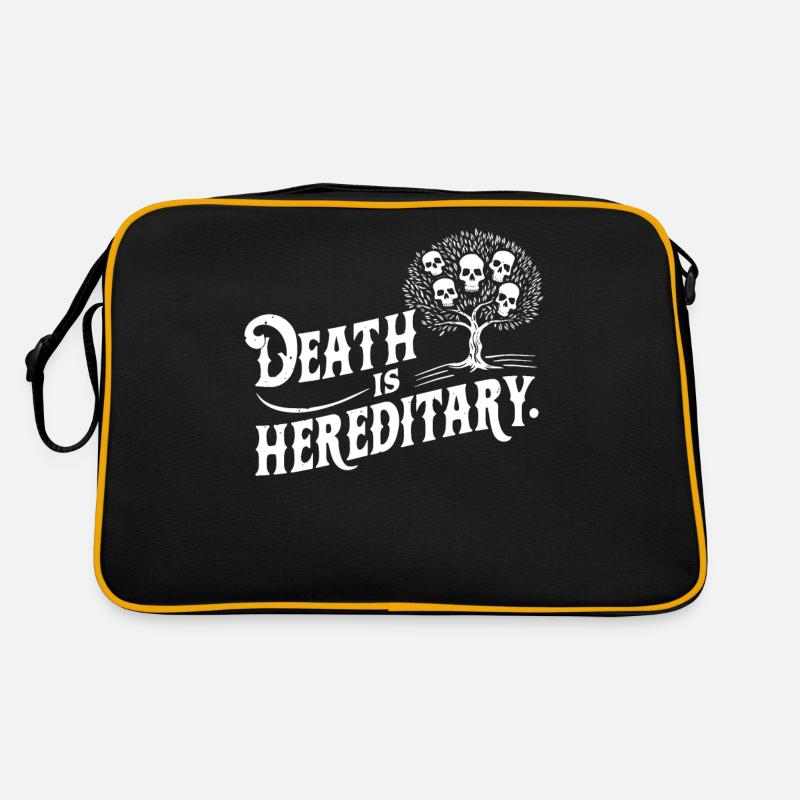 Tod ist erblich Schwarzer Humor Schädel Design Retro Tasche