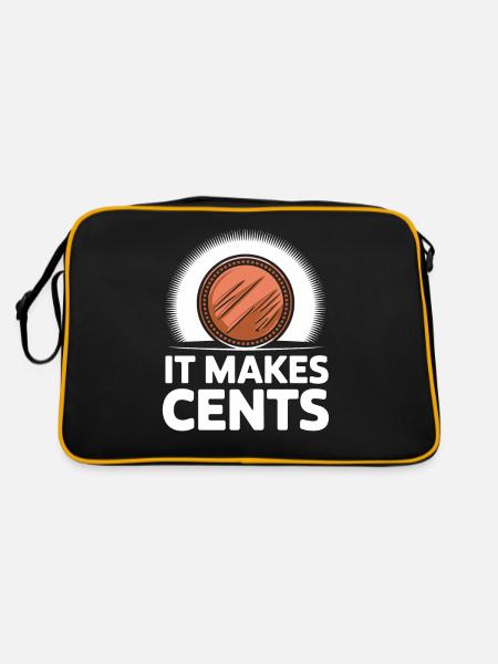 It makes Cent's funny saying with coin - Retro Bag - black/gold - Back