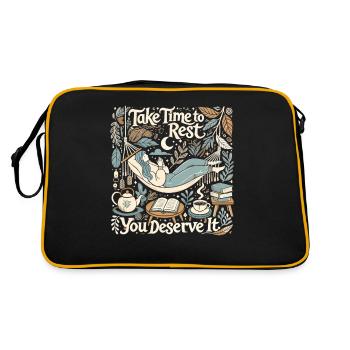 Nehmen Sie sich Zeit zum Ausruhen, Sie haben es ve - Retro Tasche - Schwarz/Gold - Hinten