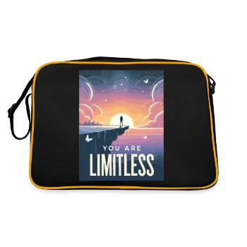 Du bist grenzenlos - Retro Tasche - Schwarz/Gold - Hinten