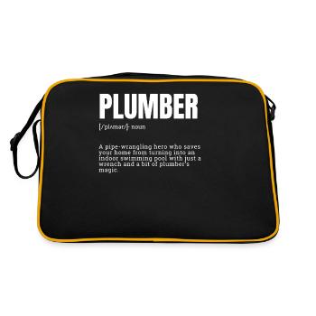 occupations, plumber jobs, funny job titles, dicti - Retro Bag - black/gold - Back