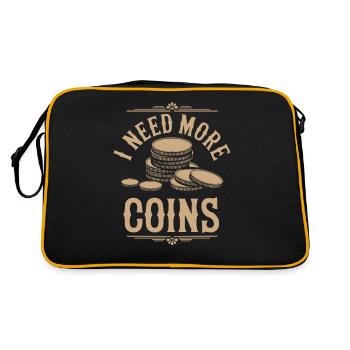 I Need More Coins Numismatics Fun - Retro Bag - black/gold - Back