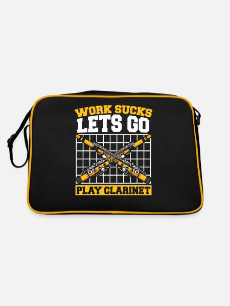 Clarinette, clarinettiste - Sac Retro - noir/or - Dos