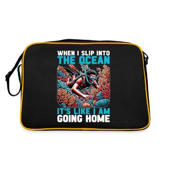 Snorkeling When I Slip Into The Marine Biologist - Retro Bag - black/gold - Back