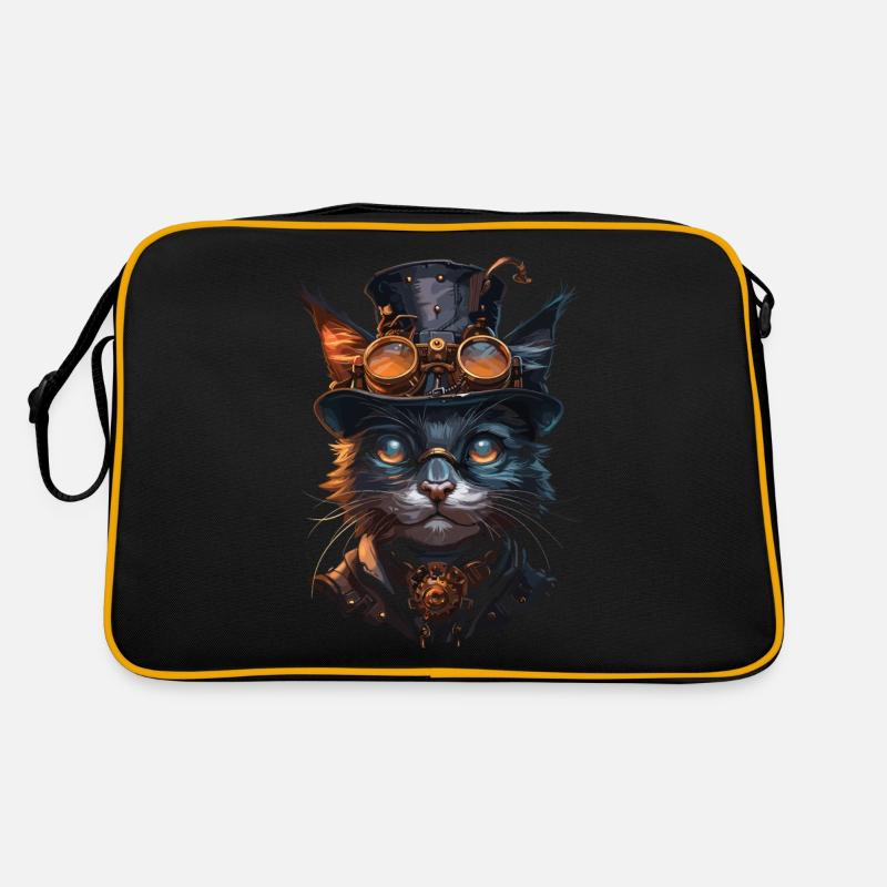 Steampunk cat Retro Bag