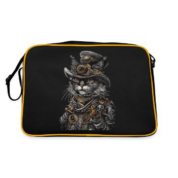 Chat steampunk - Sac Retro - noir/or - Dos