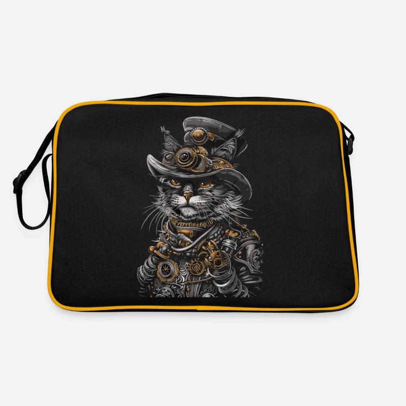 Steampunk cat Retro Bag