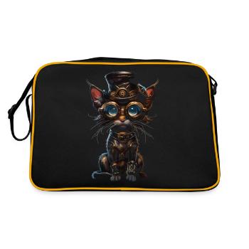 Chat steampunk - Sac Retro - noir/or - Dos