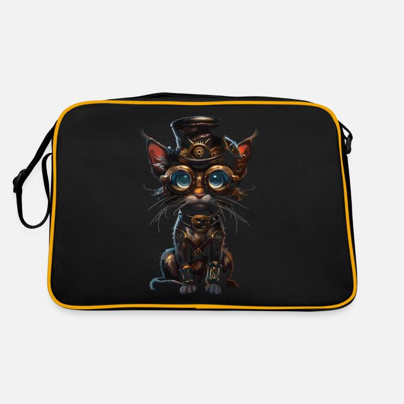 Steampunk cat Retro Bag