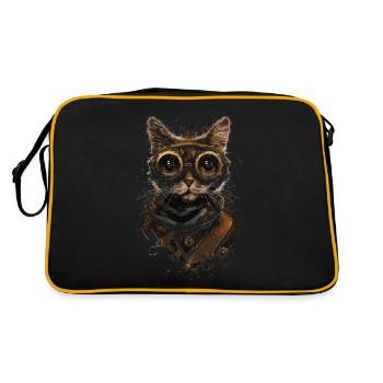 Chat steampunk - Sac Retro - noir/or - Dos