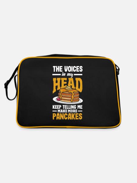 Funny Pancake Lover Gift - Retro Bag - black/gold - Back