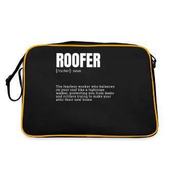 Funny Dictionary Definition Graphic for Roofer - Retro Bag - black/gold - Back