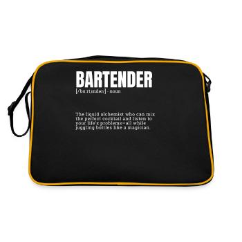 Dictionnaire humoristique définition cadeau - Barman - Sac Retro - noir/or - Dos