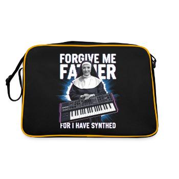 Forgive Me Father For I Have Synthed Funny Synth - Retro Bag - black/gold - Back