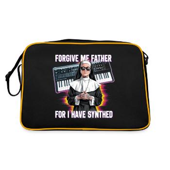 Forgive Me Father For I Have Synthed Funny Synth - Retro Bag - black/gold - Back