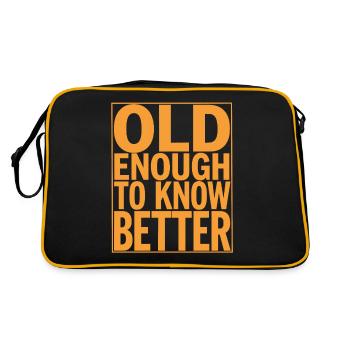 Alt Genug Um Es Besser Zu Wissen Geburtstag - Retro Tasche - Schwarz/Gold - Hinten
