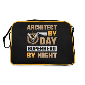 Architekt Architektur - Retro Tasche - Schwarz/Gold - Hinten