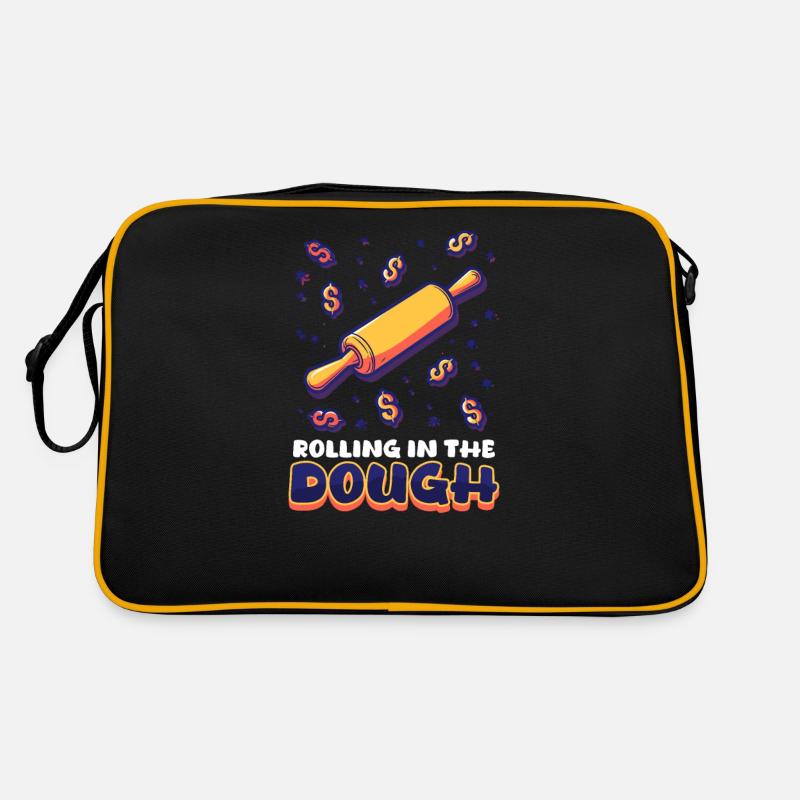 Backen Sie das Rollen im Teig Retro Tasche