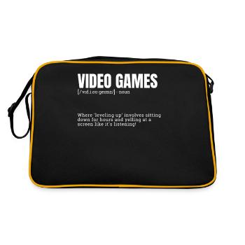 Définition amusante pour les jeux vidéo loisirs d’intérieur - Sac Retro - noir/or - Dos