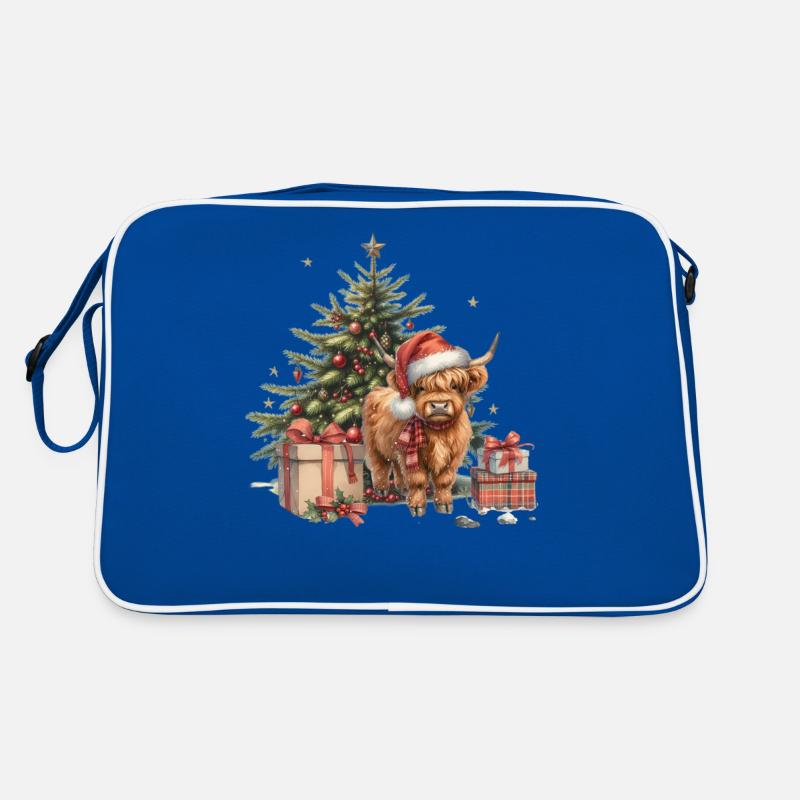 Motif de la vache des Highlands de Noël avec Sac Retro