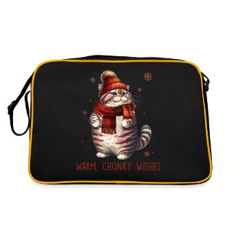 Warm, Chunky Wishes Winter Cat - Retro Bag - black/gold - Back