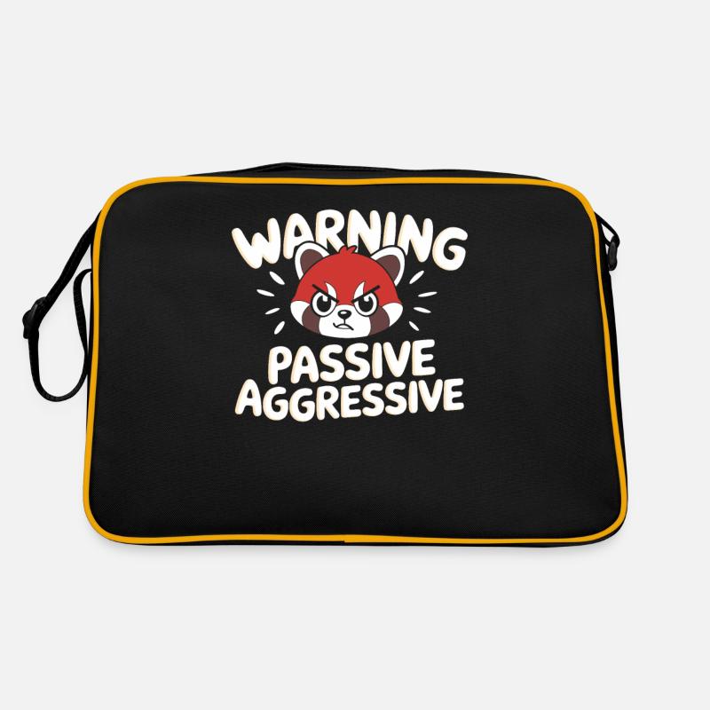 Warning Passive Aggressive Statement Mit Rotem Retro Tasche