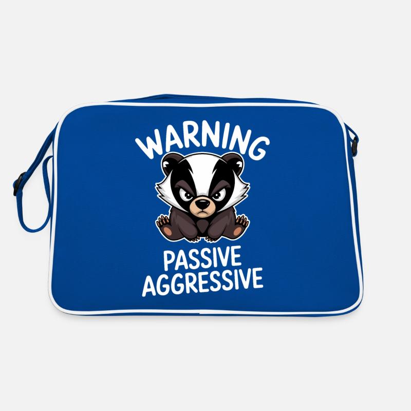 Warning Passive Aggressive Badger Retro Bag