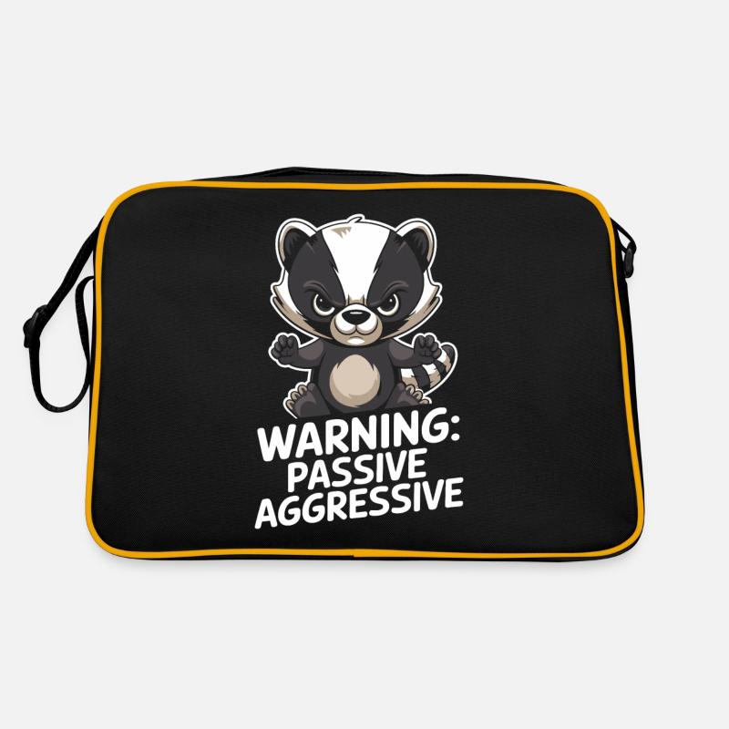 Warnung: Passiv Aggressiv Dachs Cartoon Retro Tasche