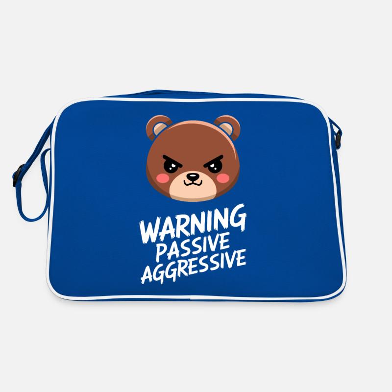 Warning Passive Aggressive Bear Illustration Retro Bag