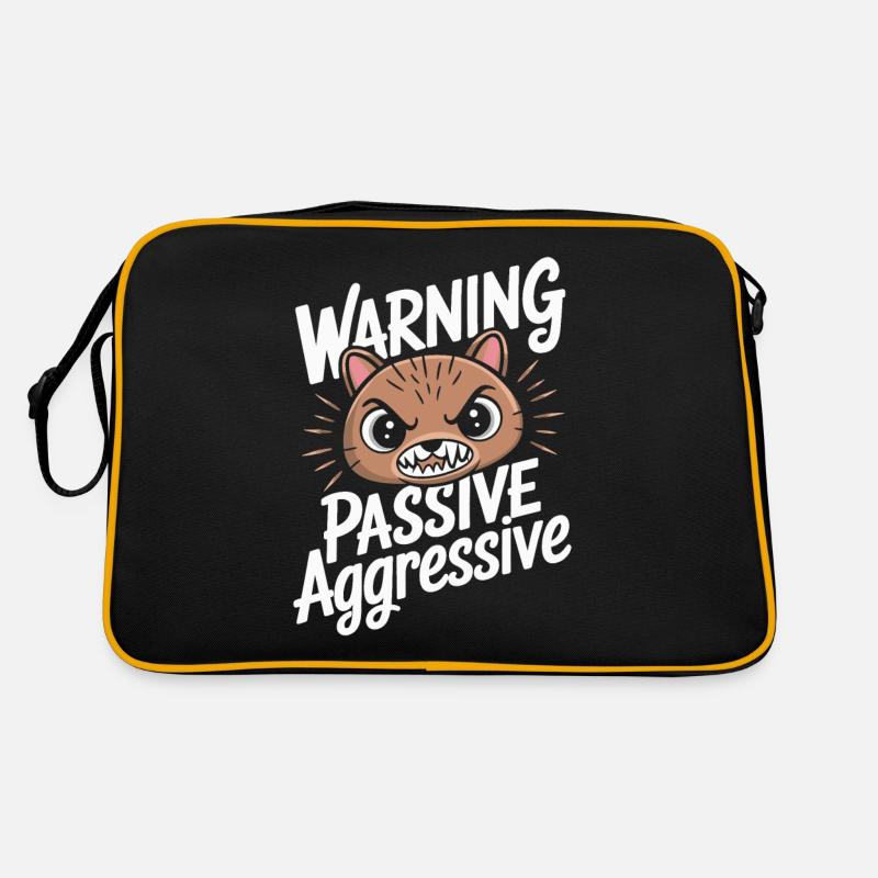 Warnung Passiv Aggressiv Lustige Katze Retro Tasche