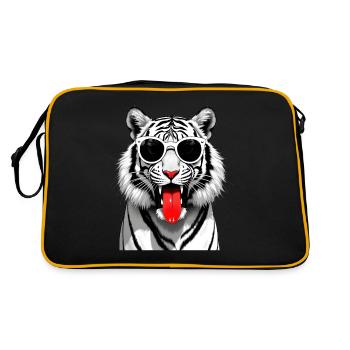 Tigre avec lunettes de soleil motif animal drôle de tigre - Sac Retro - noir/or - Dos