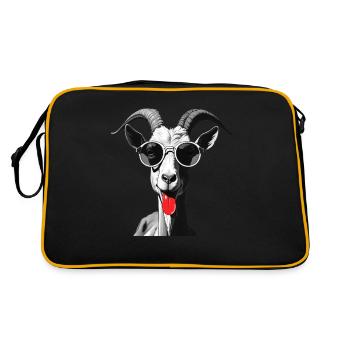 chèvre chèvre gardien animal motif chèvres drôles - Sac Retro - noir/or - Dos