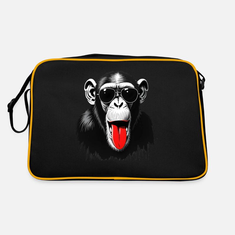 Chimpanzee monkey animal motif funny monkey Retro Bag