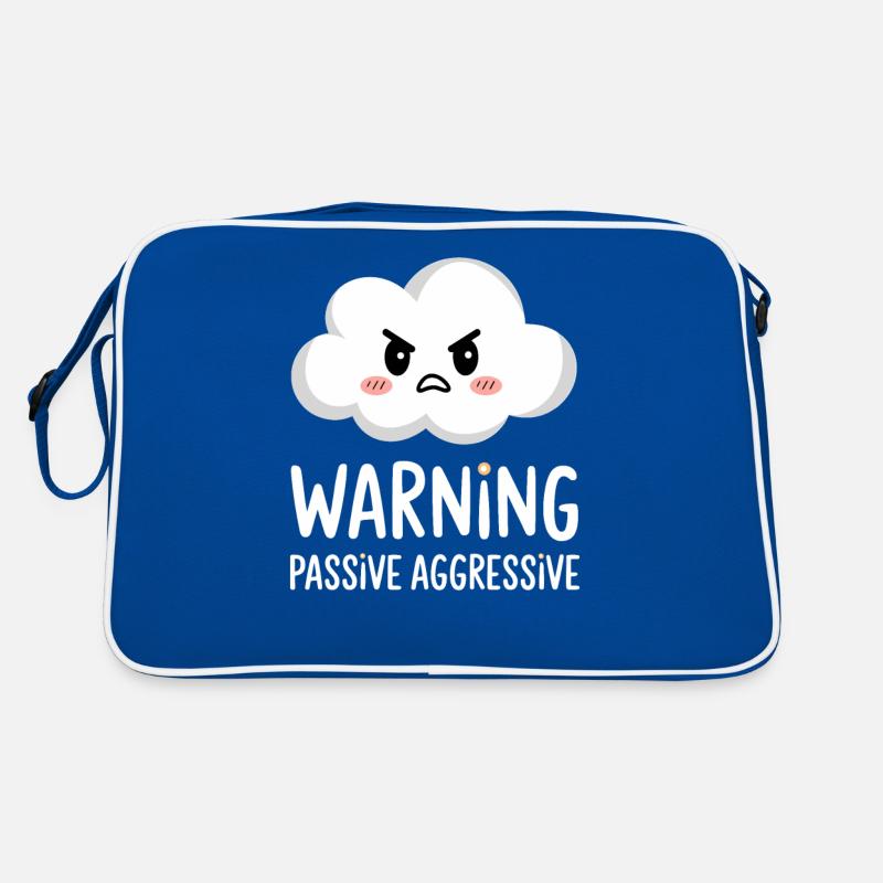 Warnung Passive Aggressive Wolke Retro Tasche