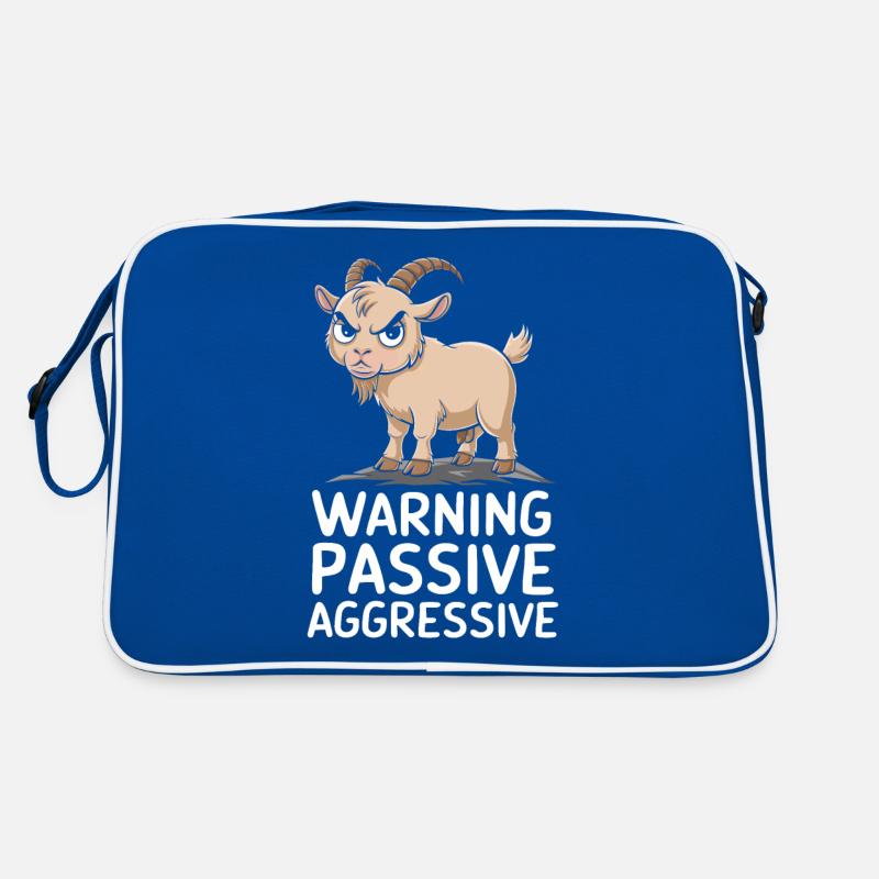 Caution Passive-Aggressive Goat Warning Humor Retro Bag