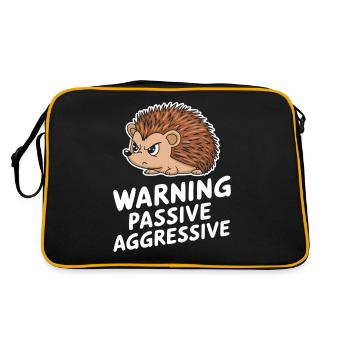 Avertissement : Passif, Agressif, Hérisson épineux - Sac Retro - noir/or - Dos