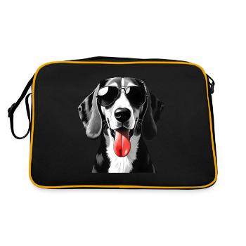 Beagle chien motif animal chiens drôles - Sac Retro - noir/or - Dos