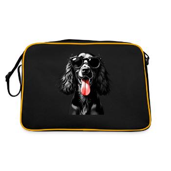 Cocker Spaniel Chien Motif Animal Chiens Drôles - Sac Retro - noir/or - Dos