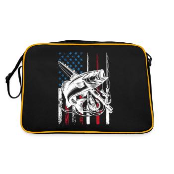 Angeln: Ich Zeige Den Red Snappern Meine Bobber - Retro Tasche - Schwarz/Gold - Hinten