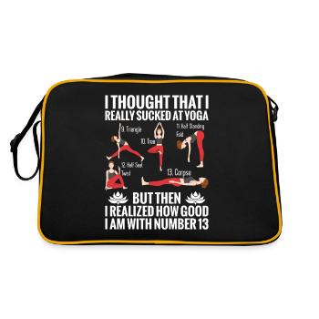 I thought I really sucked at yoga, - Retro Bag - black/gold - Back