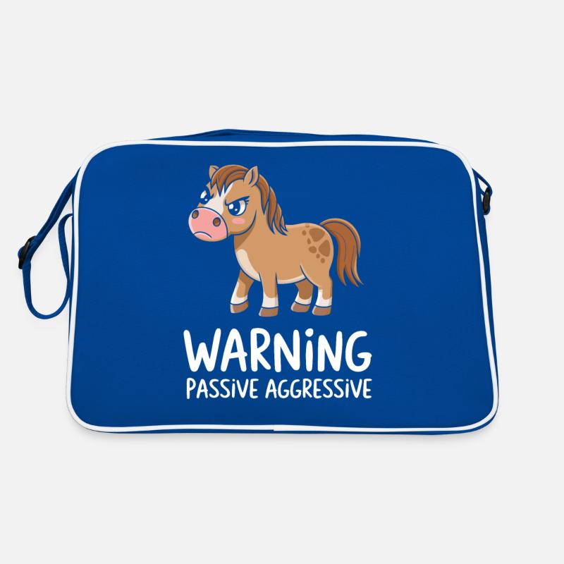Warning Passive Aggressive Pferd Cartoon Retro Tasche