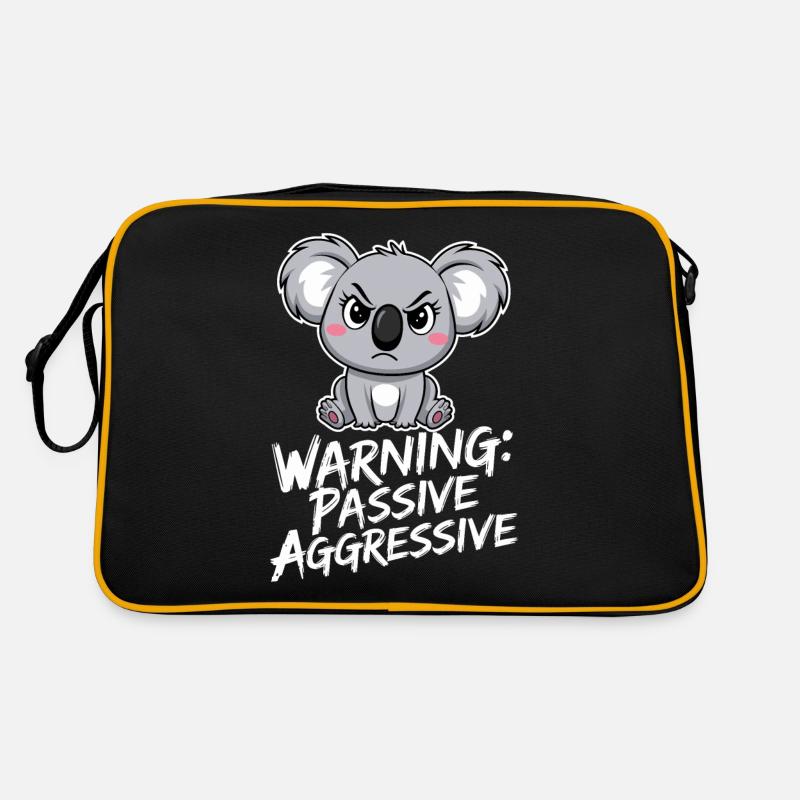 Warnung: Passiv-Aggressiv Koala Zeichnung Retro Tasche