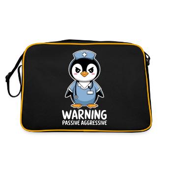 Avertissement Manchot passif agressif - Sac Retro - noir/or - Dos